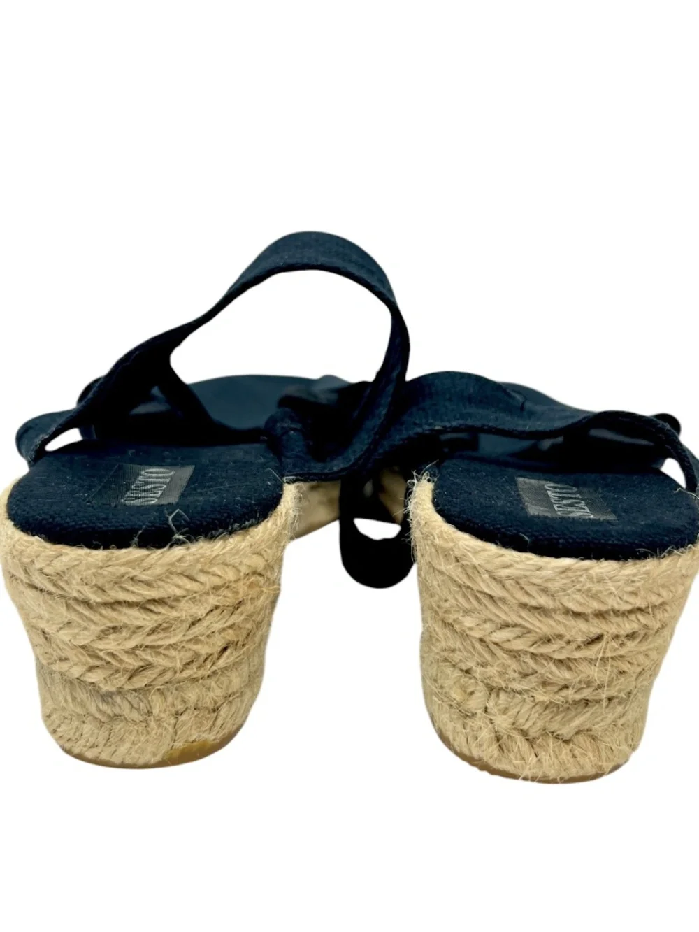 Women's Sesto Black Espadrille Wedge Slip Ons size 9